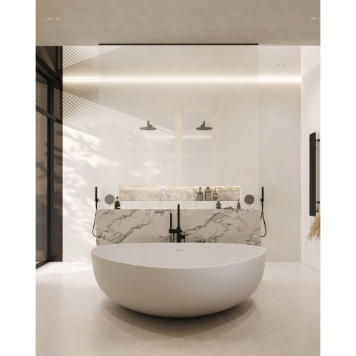 Ванна из искусственного камня ABBER Stein AS9608 белая матовая