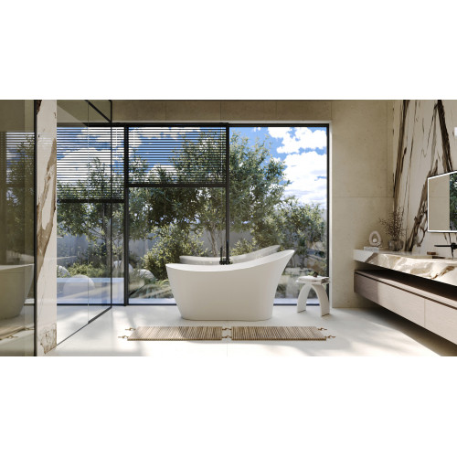 Ванна из искусственного камня ABBER Stein AS9618 белая матовая