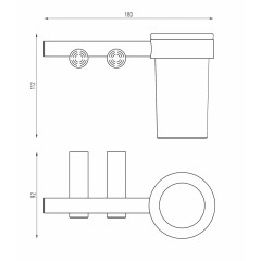 Стакан для зубных щеток с держателем ABBER Osten 316 AA1860BGG оружейная сталь брашированная