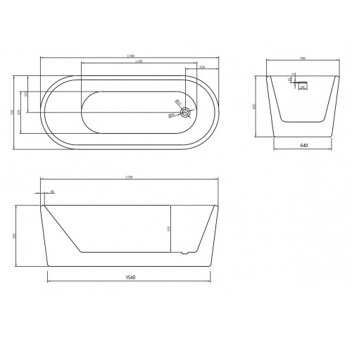 Акриловая ванна ABBER AB9272-1.7 белая