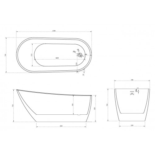 Акриловая ванна ABBER AB9353-1.3 белая
