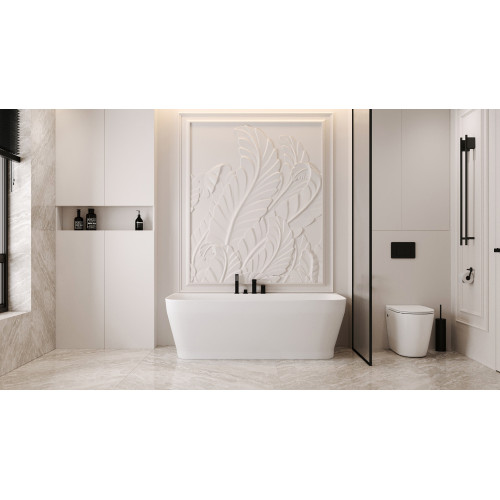 Ванна из искусственного камня ABBER Stein AS9616 белая матовая