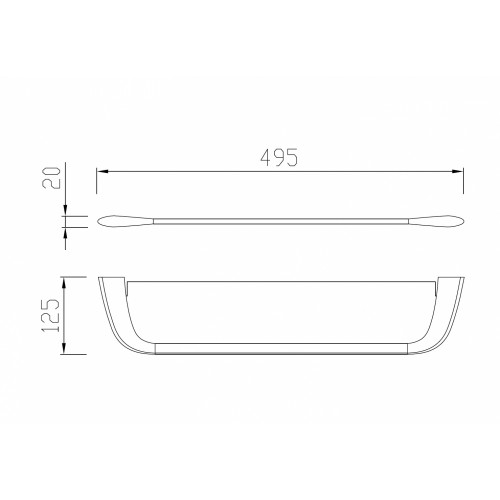 Полка стеклянная ABBER Nord AA1555B черная матовая