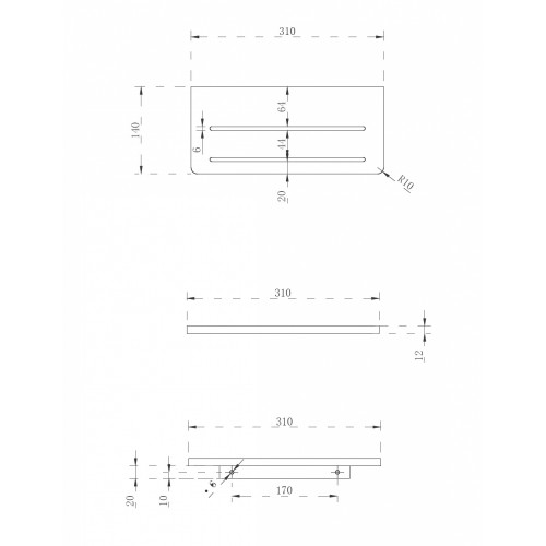 Полочка для ванной комнаты ABBER Stein AS1653 белая матовая