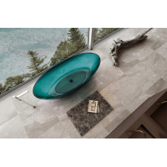 Прозрачная ванна ABBER Kristall AT9702Aquamarin бирюзовая