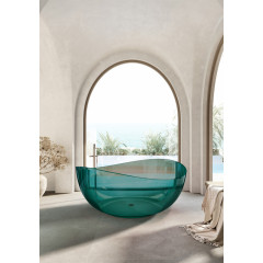 Прозрачная ванна ABBER Kristall AT9705Aquamarin бирюзовая