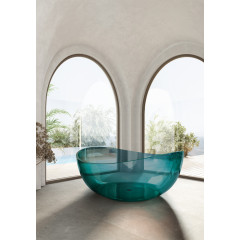 Прозрачная ванна ABBER Kristall AT9705Aquamarin бирюзовая