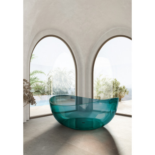 Прозрачная ванна ABBER Kristall AT9705Aquamarin бирюзовая