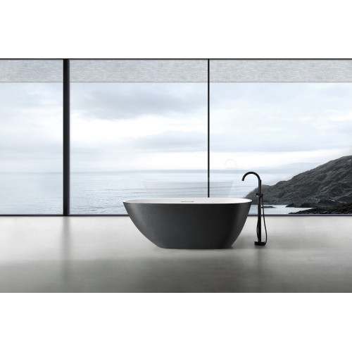 Ванна из искусственного камня ABBER Dortmund AM9911BW черно-белая матовая