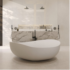 Ванна из искусственного камня ABBER Stein AS9639 белая матовая