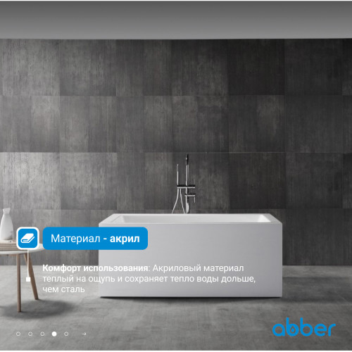 Акриловая ванна ABBER AB9406-1.6 белая