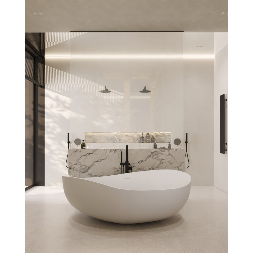 Ванна из искусственного камня ABBER Stein AS9639 белая матовая