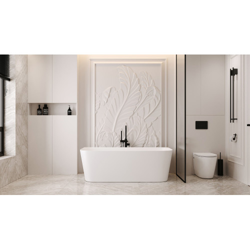 Ванна из искусственного камня ABBER Stein AS9617 белая матовая