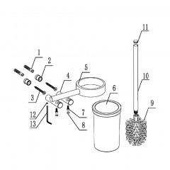 Щетка для туалета ABBER Osten 316 AA1832BGG оружейная сталь брашированная
