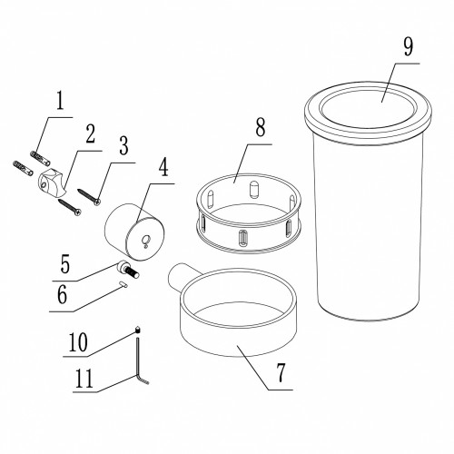 Стакан для зубных щеток с держателем ABBER Osten 316 AA1861BG золото брашированное