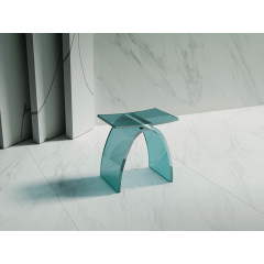 Стульчик для ванной прозрачный ABBER Kristall AT1739Aquamarin бирюзовый