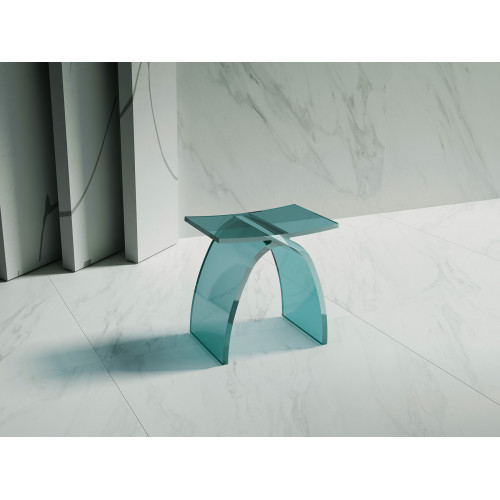 Стульчик для ванной прозрачный ABBER Kristall AT1739Aquamarin бирюзовый
