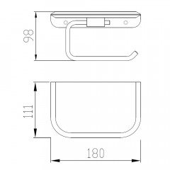 Бумагодержатель с полкой для телефона ABBER Nord AA1530 хром