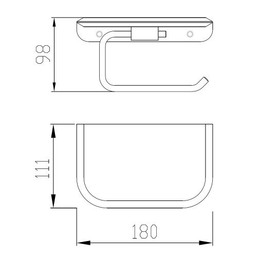 Бумагодержатель с полкой для телефона ABBER Nord AA1530 хром