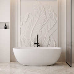 Ванна из искусственного камня ABBER Stein AS9624-1.5 белая матовая