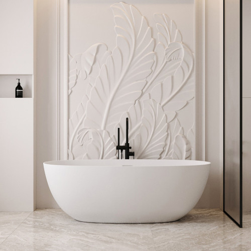 Ванна из искусственного камня ABBER Stein AS9624-1.6 белая матовая