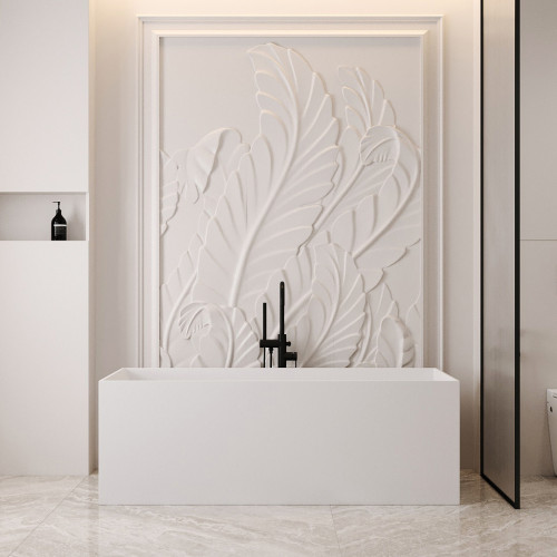 Ванна из искусственного камня ABBER Stein AS9640-1.5 белая матовая