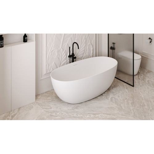 Ванна из искусственного камня ABBER Stein AS9624-1.6 белая матовая