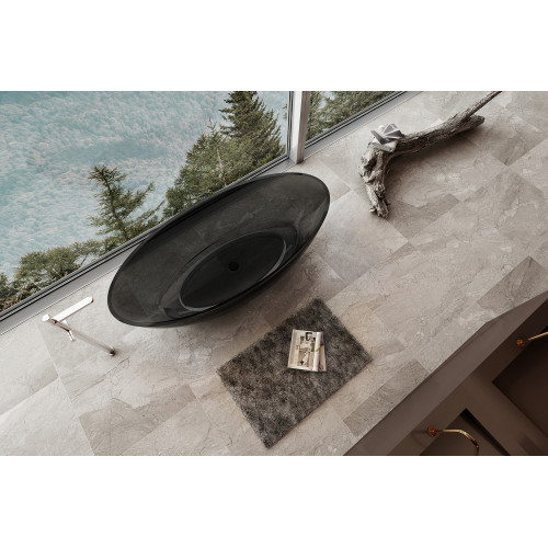 Прозрачная ванна ABBER Kristall AT9702Onyx черная