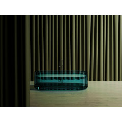 Прозрачная ванна ABBER Kristall AT9708Aquamarin бирюзовая