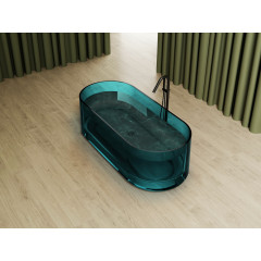 Прозрачная ванна ABBER Kristall AT9708Aquamarin бирюзовая