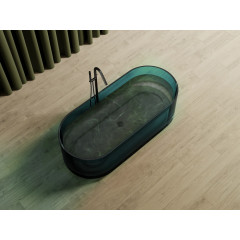 Прозрачная ванна ABBER Kristall AT9708Aquamarin бирюзовая