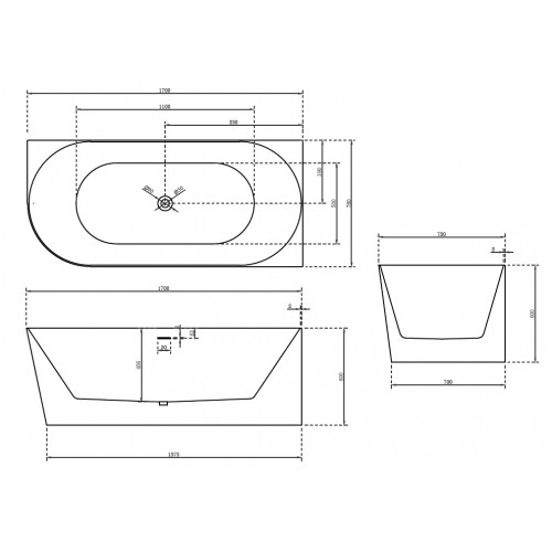 Акриловая ванна ABBER AB9258-1.7 R белая