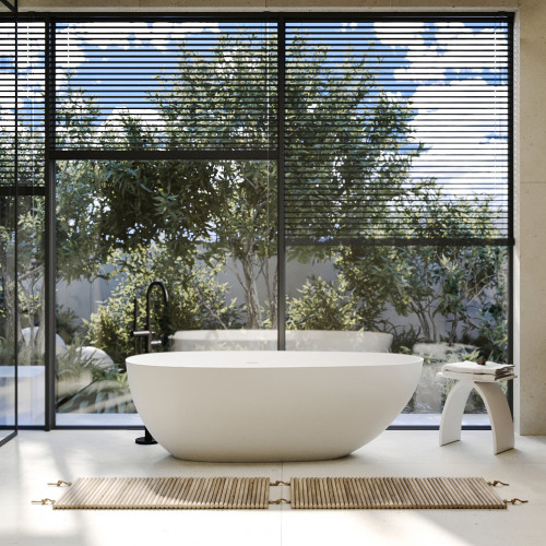 Ванна из искусственного камня ABBER Stein AS9611-1.6 белая матовая