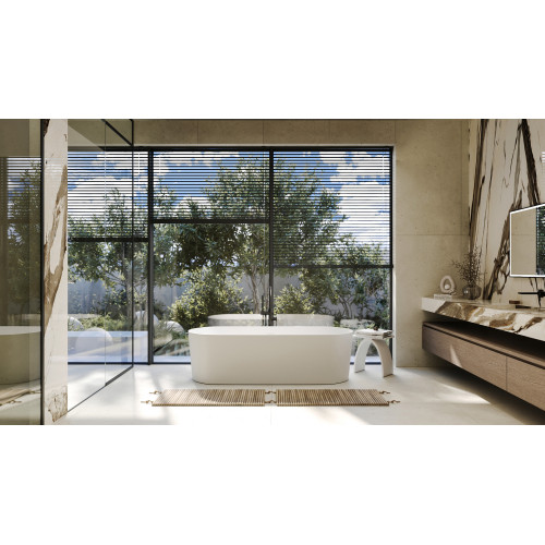 Ванна из искусственного камня ABBER Stein AS9614 белая матовая