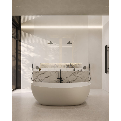 Ванна из искусственного камня ABBER Stein AS9615-1.6 белая матовая