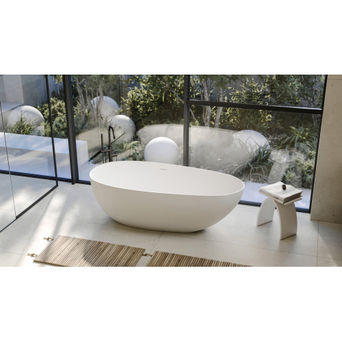 Ванна из искусственного камня ABBER Stein AS9611-1.6 белая матовая