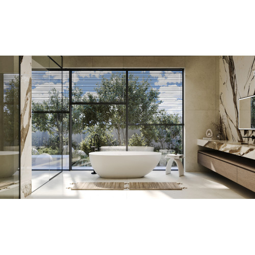 Ванна из искусственного камня ABBER Stein AS9611-1.6 белая матовая