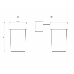 Стакан для зубных щеток с держателем ABBER Osten 316 AA1861BST сталь брашированная