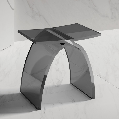 Стульчик для ванной прозрачный ABBER Kristall AT1739Onyx черный