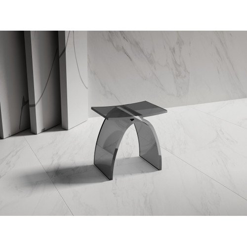 Стульчик для ванной прозрачный ABBER Kristall AT1739Onyx черный