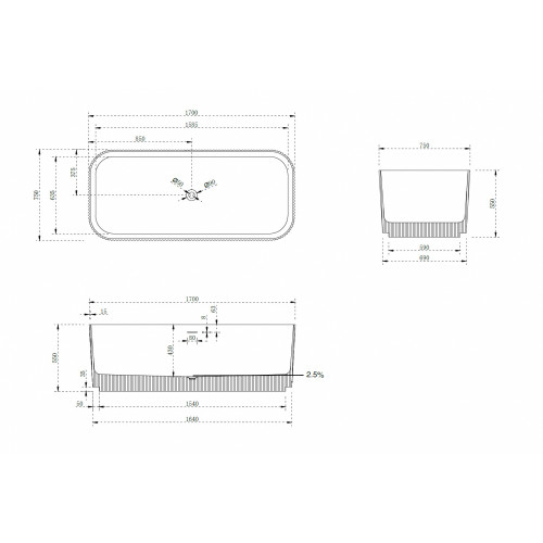 Ванна из искусственного камня ABBER Stein AS9663 белая матовая