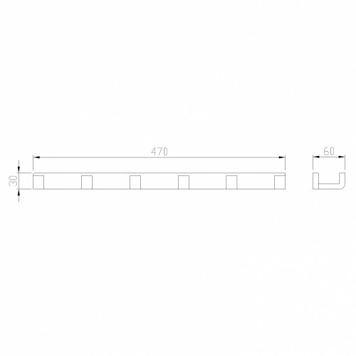 Вешалка на 6 крючков ABBER Westen AA1752B черная матовая