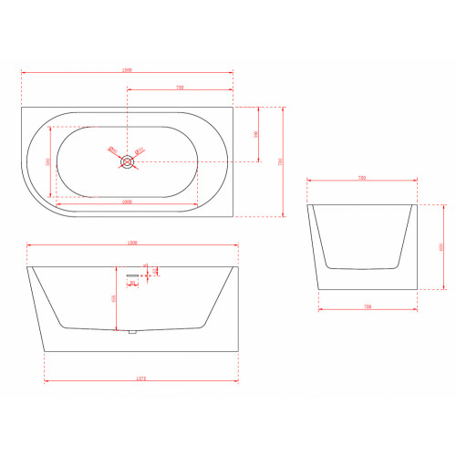 Акриловая ванна ABBER AB9257-1.5 R белая