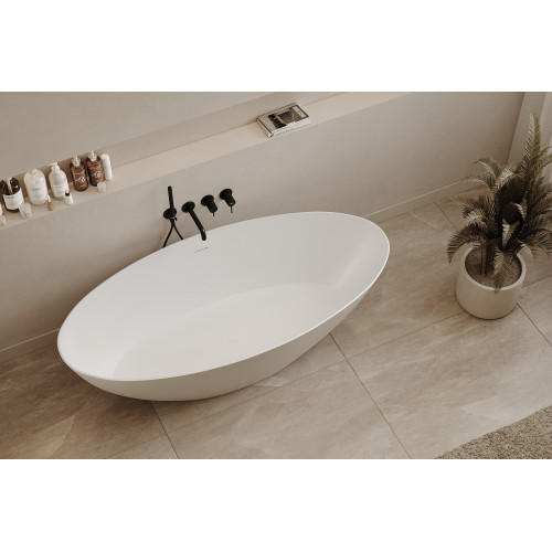 Ванна из искусственного камня ABBER Stein AS9625-1.6 белая матовая