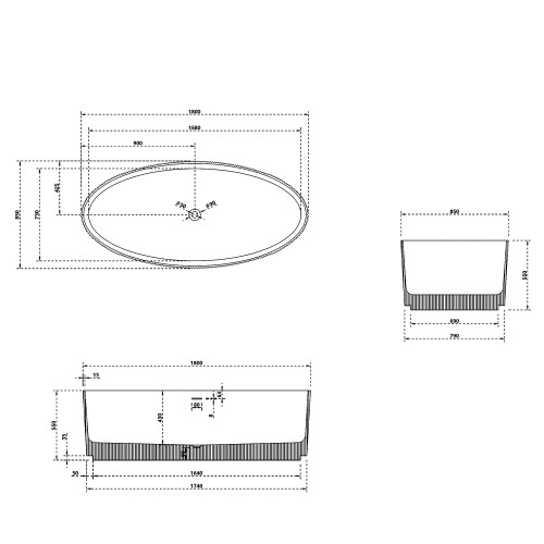 Ванна из искусственного камня ABBER Stein AS9627 белая матовая