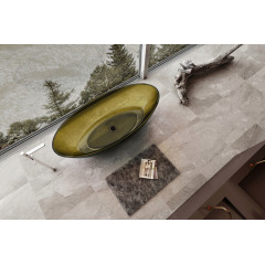 Прозрачная ванна ABBER Kristall AT9702Vesuvian оливковая