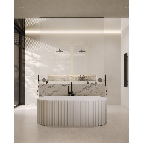 Ванна из искусственного камня ABBER Stein AS9653 белая матовая