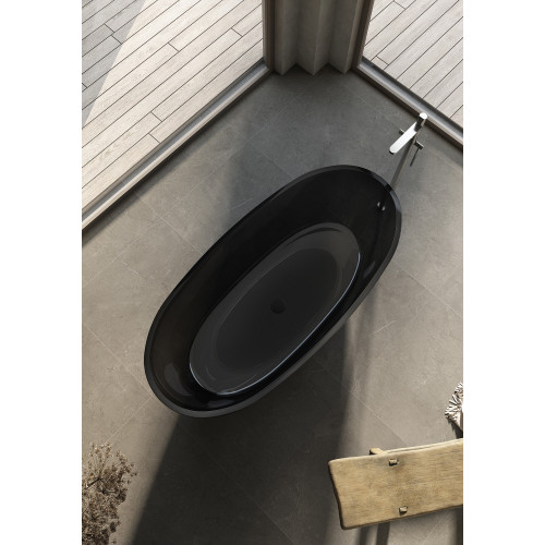 Прозрачная ванна ABBER Kristall AT9701Onyx черная