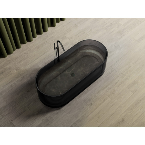 Прозрачная ванна ABBER Kristall AT9708Onyx черная