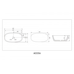 Раковина накладная ABBER Rechteck AC2206MB черная матовая